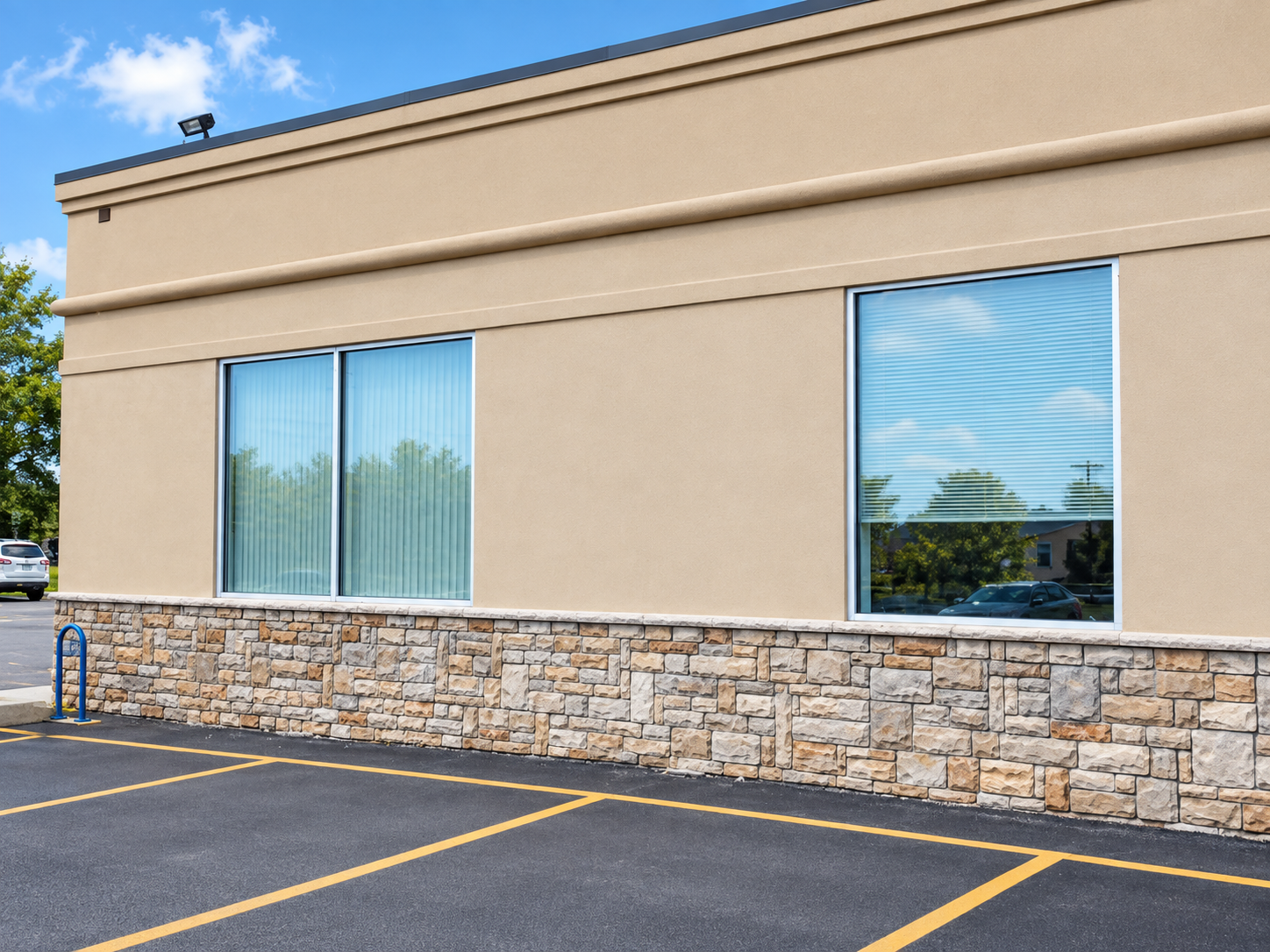 A photo of a building for lease.